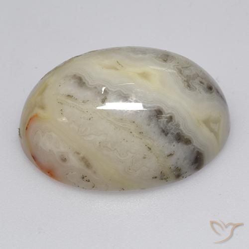 Agata naturale multicolore da 17,95 ct, taglio ovale, opaco