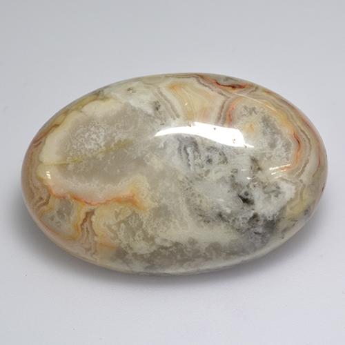 Agata naturale multicolore da 60,20 ct, taglio ovale, opaco