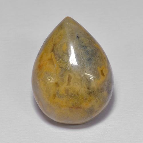 Agata naturale multicolore da 8,66 ct, taglio a pera, opaco