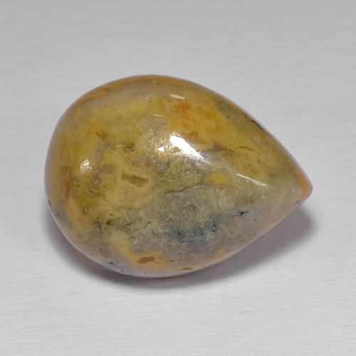 Agata naturale multicolore da 8,66 ct, taglio a pera, opaco
