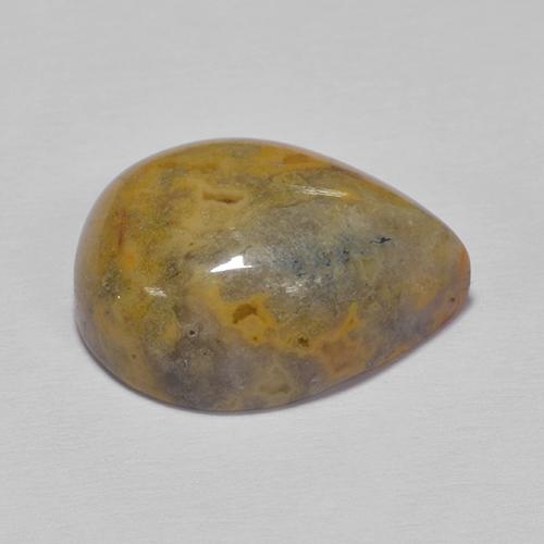 Agata naturale multicolore da 8,66 ct, taglio a pera, opaco