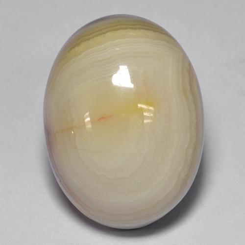 Agata naturale multicolore da 19,56 ct, taglio ovale, opaco