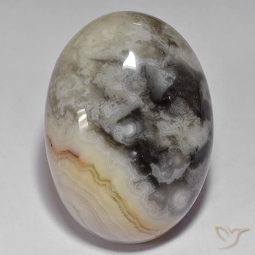 45.27ct Naturale Multicolore Agata, Ovale, Opaco