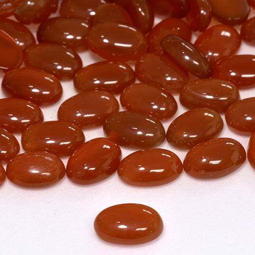 Agata Rosso fuoco naturale da 0.65 ct, Ovale, Traslucido