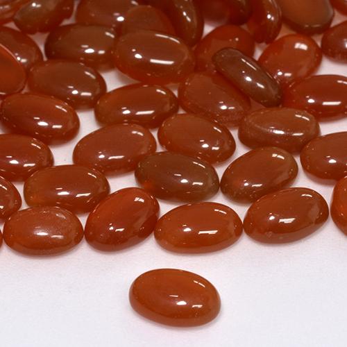 Agata Rosso fuoco naturale da 0.65 ct, Ovale, Traslucido