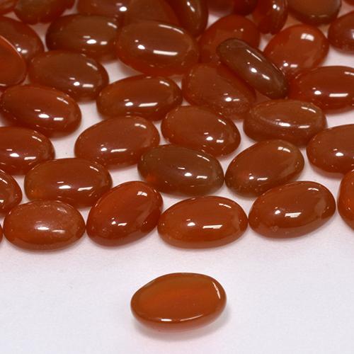 Agata Rosso fuoco naturale da 0.65 ct, Ovale, Traslucido
