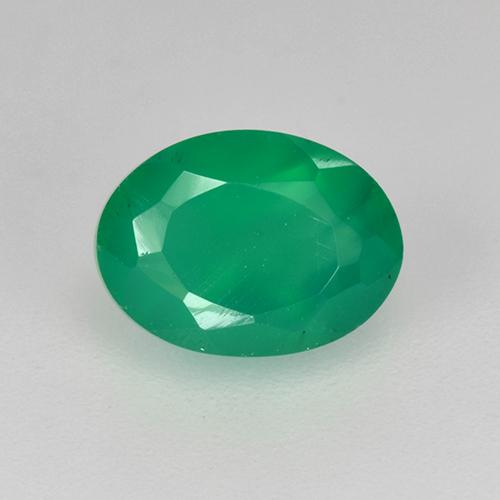 Agata Verde caldo naturale da 1.01 ct, Taglio ovale, Traslucido