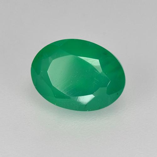 Agata Verde caldo naturale da 1.01 ct, Taglio ovale, Traslucido