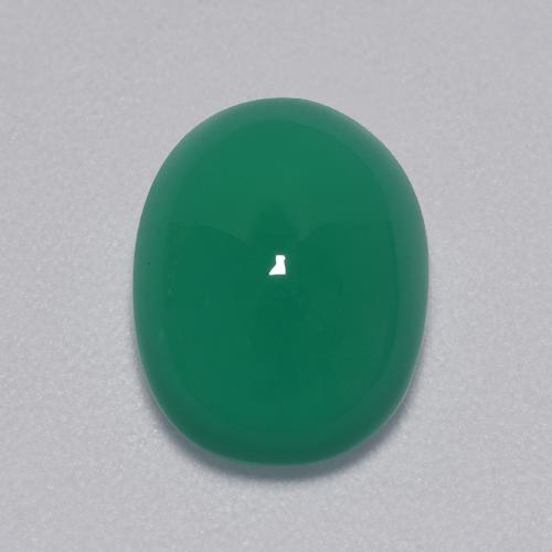 Agata naturale verde da 3,39 ct, taglio ovale, traslucido