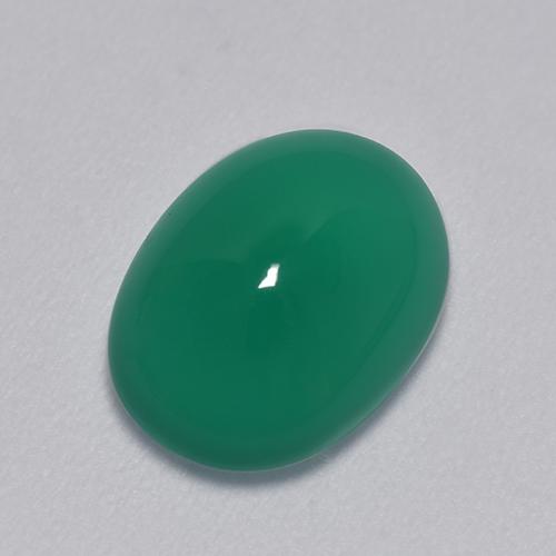 Agata naturale verde da 3,39 ct, taglio ovale, traslucido