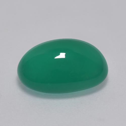 Agata naturale verde da 3,39 ct, taglio ovale, traslucido