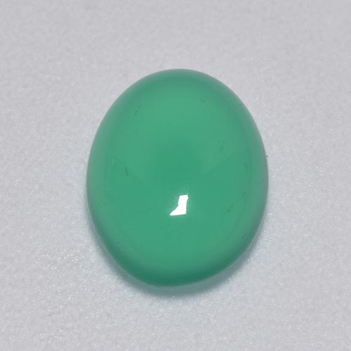 Agata naturale verde da 1,58 ct, taglio ovale, trasparente