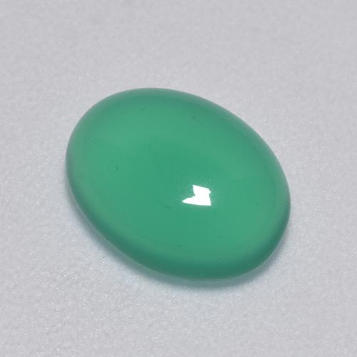 Agata naturale verde da 1,58 ct, taglio ovale, trasparente
