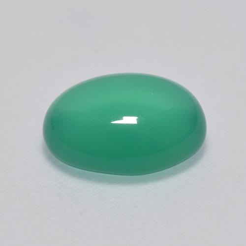 Agata naturale verde da 1,58 ct, taglio ovale, trasparente