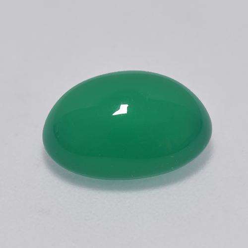 Agata naturale verde da 2,81 ct, taglio ovale, trasparente