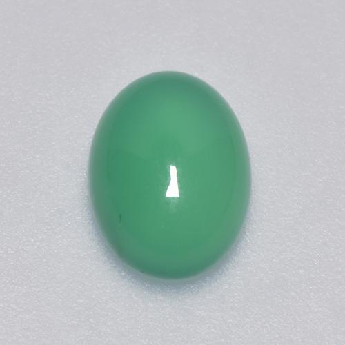 Agata naturale verde da 1,30 ct, taglio ovale, trasparente