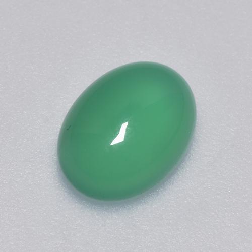 Agata naturale verde da 1,30 ct, taglio ovale, trasparente