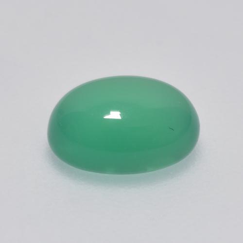 Agata naturale verde da 1,30 ct, taglio ovale, trasparente