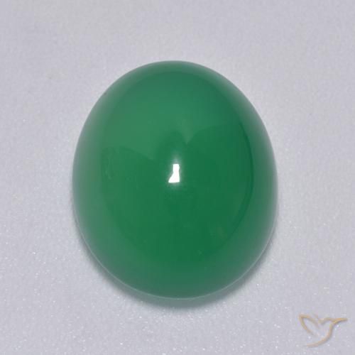 8.01ct Naturale Verde medio Agata, Ovale, Traslucido