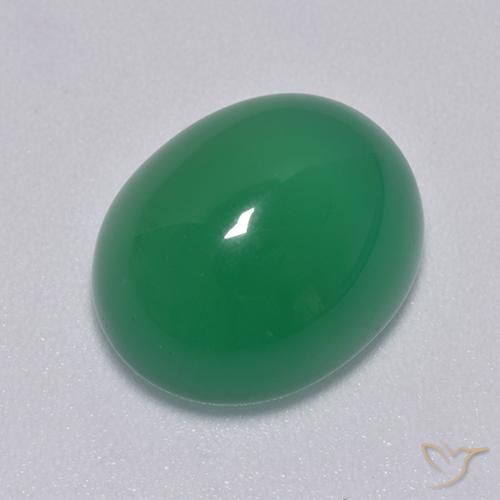 Agata Verde medio naturale da 8.01 ct, Ovale, Traslucido