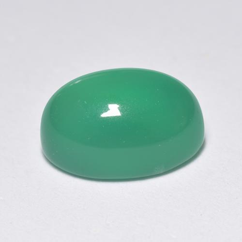 Agata Verde giallastro naturale da 1.51 ct, Taglio ovale, Trasparente