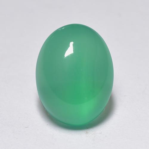 Agata Verde medio naturale da 1.42 ct, Taglio ovale, Trasparente