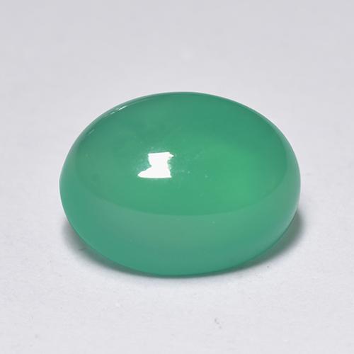Agata Verde medio naturale da 1.42 ct, Taglio ovale, Trasparente