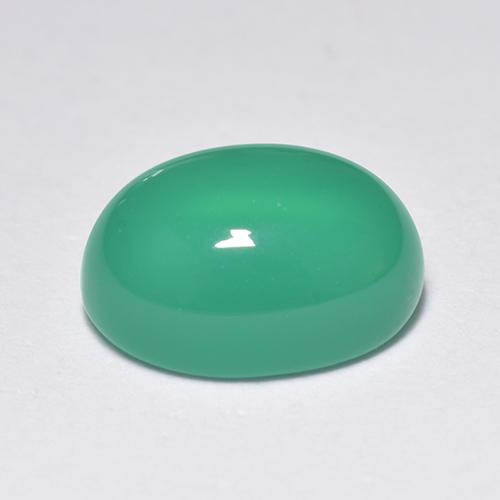 Agata Verde medio naturale da 1.42 ct, Taglio ovale, Trasparente