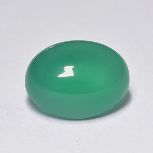 Agata naturale verde da 1,48 ct, taglio ovale, trasparente