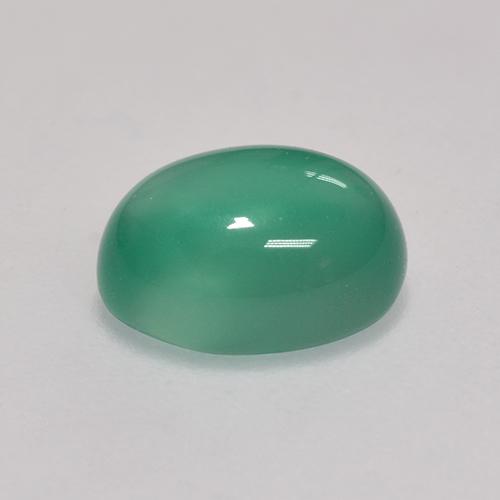 Agata Verde freddo naturale da 1.43 ct, Taglio ovale, Trasparente