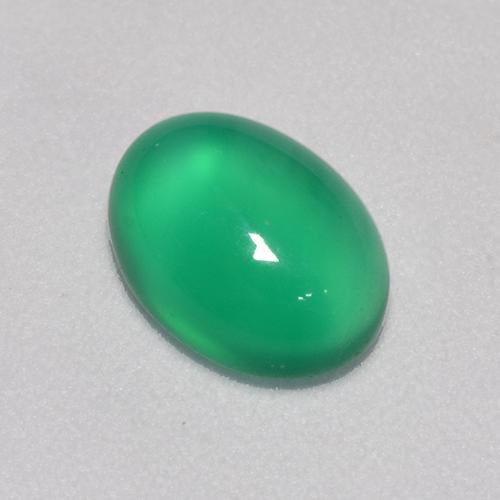 Agata naturale verde da 1,23 ct, taglio ovale, trasparente