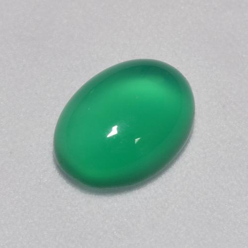 Agata naturale verde da 1,23 ct, taglio ovale, trasparente