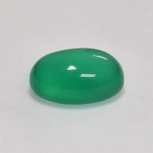 Agata naturale verde da 1,23 ct, taglio ovale, trasparente
