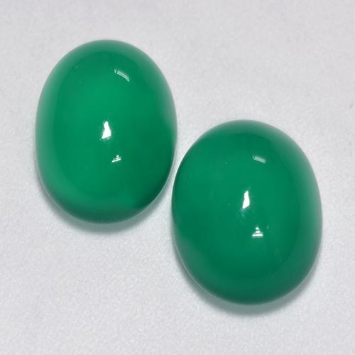 Agata naturale verde da 6,97 ct, taglio ovale, trasparente