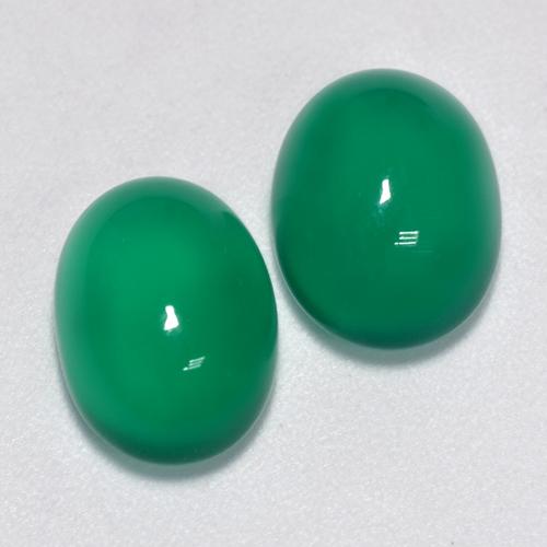 Agata naturale verde da 6,97 ct, taglio ovale, trasparente