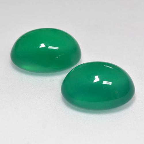 Agata naturale verde da 6,97 ct, taglio ovale, trasparente