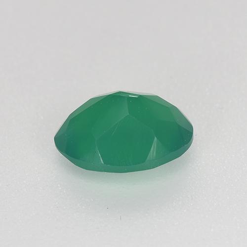 Agata Verde caldo naturale da 0.88 ct, Taglio ovale, Traslucido