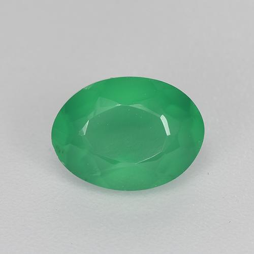 Agata Trifoglio verde naturale da 1.08 ct, Taglio ovale, Traslucido