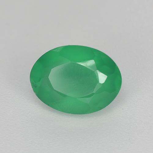 Agata Trifoglio verde naturale da 1.08 ct, Taglio ovale, Traslucido