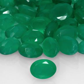 Agata naturale verde da 6,23 ct, taglio ovale, traslucido