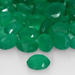 Agata naturale verde da 6,23 ct, taglio ovale, traslucido