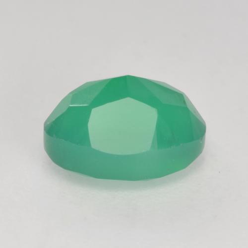 Agata naturale verde da 1,37 ct, taglio ovale, traslucido
