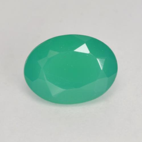 Agata Verde chiaro naturale da 1.09 ct, Taglio ovale, Traslucido
