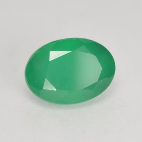 Agata Trifoglio Verde naturale da 1.15 ct, Taglio ovale, Traslucido
