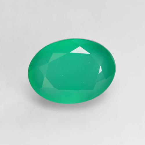 Agata naturale verde da 1,25 ct, taglio ovale, traslucido