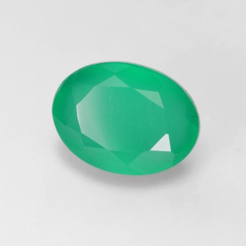 Agata naturale verde da 1,25 ct, taglio ovale, traslucido