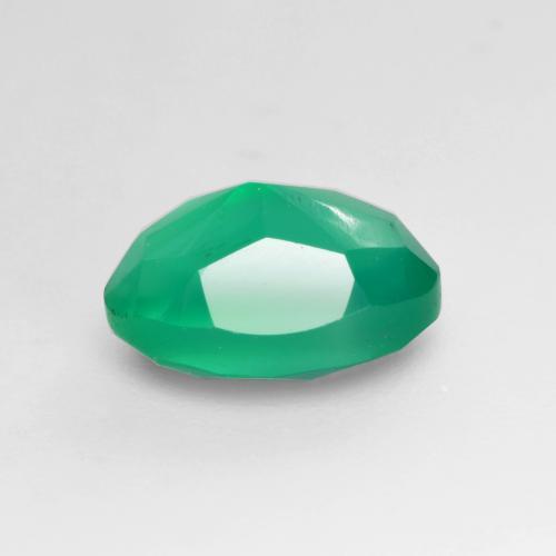Agata naturale verde da 1,25 ct, taglio ovale, traslucido