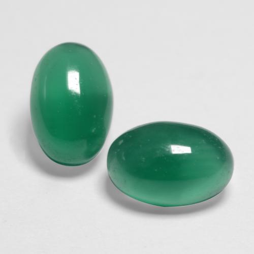 Agata naturale verde da 1,10 ct, taglio ovale, traslucido