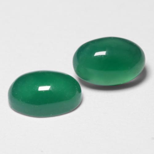 Agata naturale verde da 1,10 ct, taglio ovale, traslucido