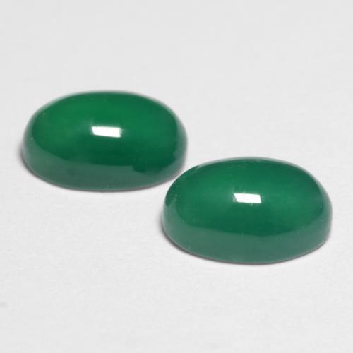 Agata naturale verde da 1,10 ct, taglio ovale, traslucido
